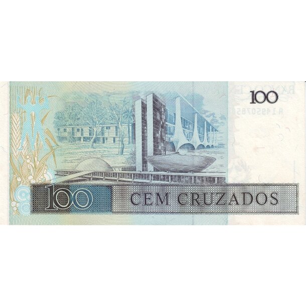 100 cruzados 1986 brazília - Bankovka Brazília 100 Cruzados 1986 - 211b-2