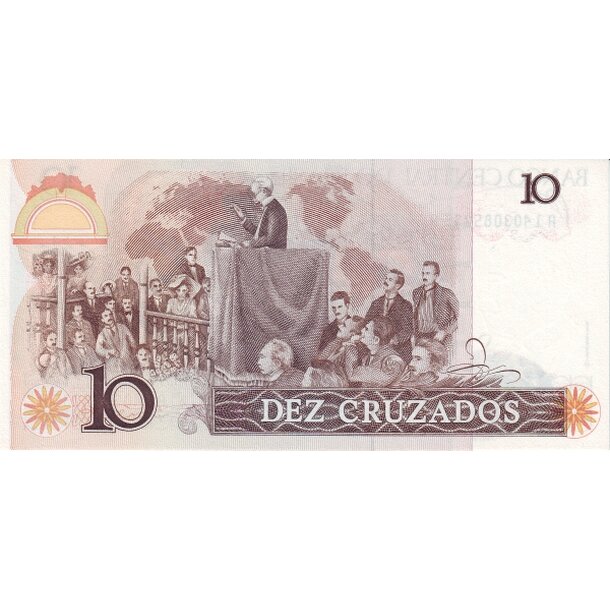 10 cruzados 1987 brazília - Bankovka Brazília 10 Cruzados 1987 - 209b-2