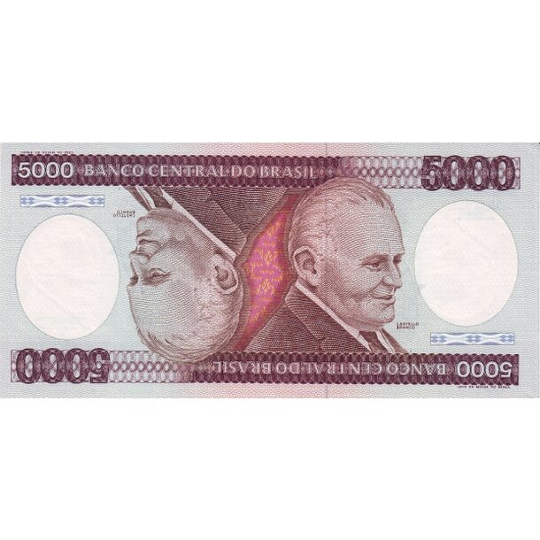 5000 cruzeiros 1985 brazília - Bankovka Brazília 5000 Cruzeiros 1985 - 202d-1