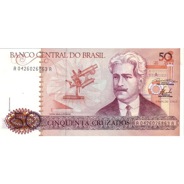 50 cruzados 1986 brazília - Bankovka Brazília 50 Cruzados 1986 - 210a-1