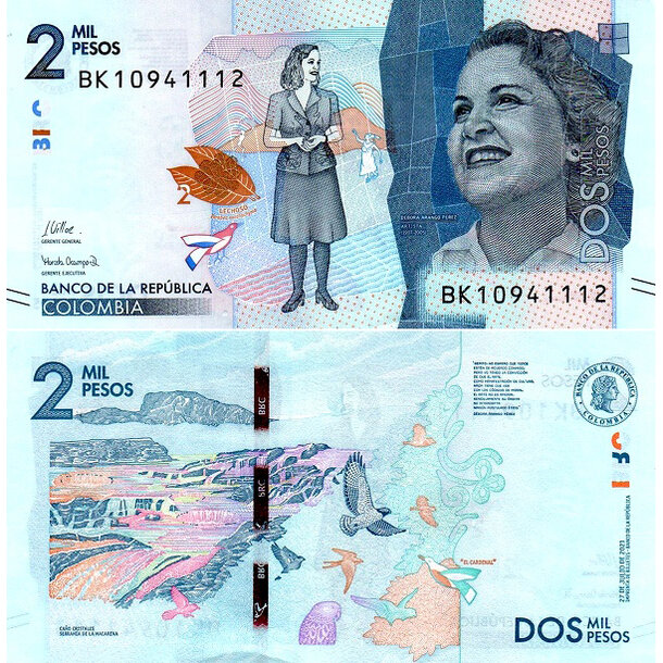 2000 pesos 2021 kolumbia - Bankovka Kolumbia 2000 Pesos 2021 - 458