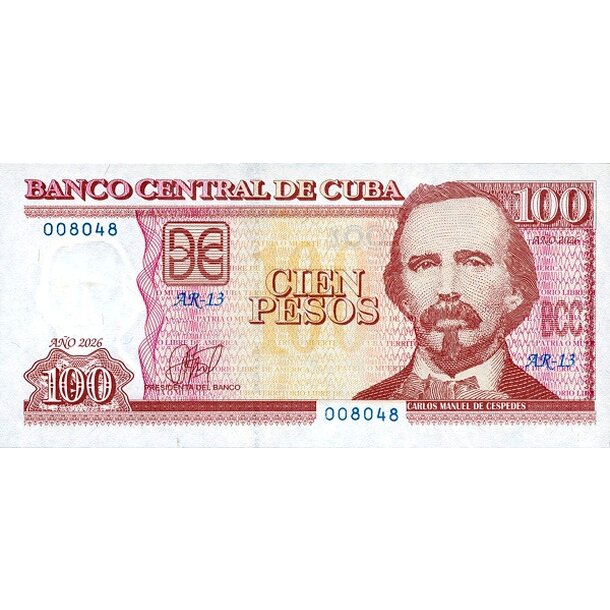 100 pesos 2026 kuba - Bankovka Kuba 100 Pesos 2026 - 124-1