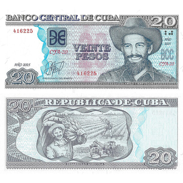 20 pesos 2025 kuba - Bankovka Kuba 20 Pesos 2025 - 122