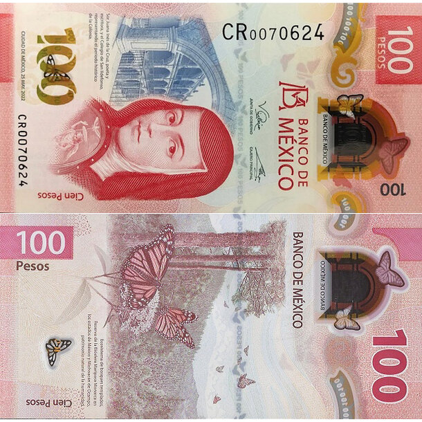 100 pesos 2022 mexiko - Bankovka Mexico 100 Pesos 2022 - 134