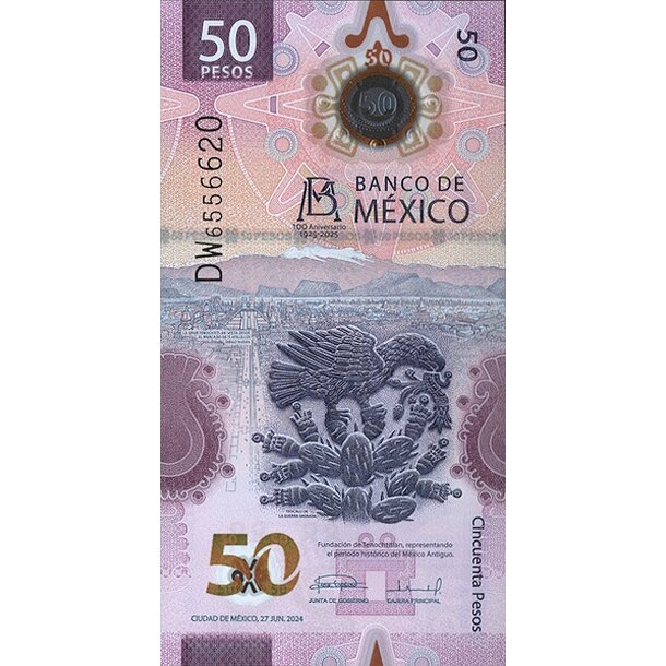 50 pesos 2024 mexiko - Bankovka Mexico 50 Pesos 2024 - 138-1