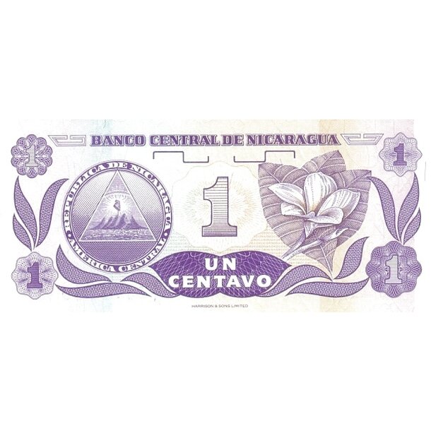 1 centavo 1991 nikaragua - Bankovka Nikaragua 1 Centavo 1991 - 167-2