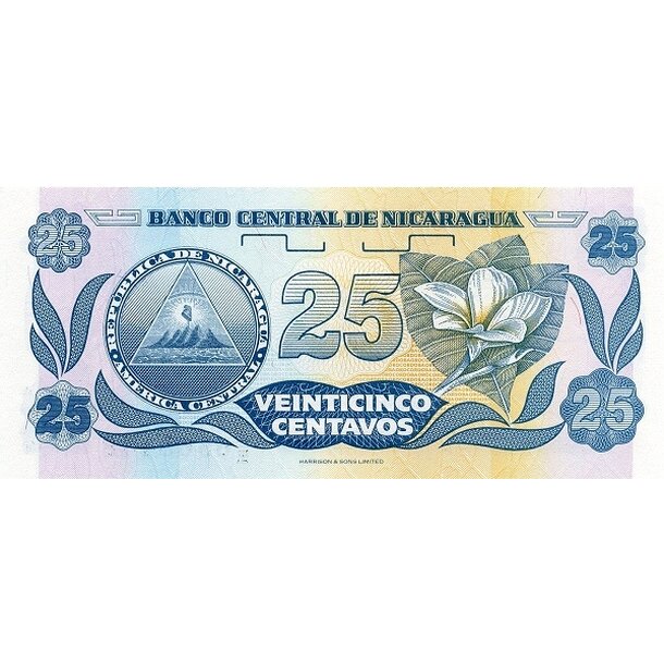 25 centavos 1991 nikaragua - Bankovka Nikaragua 25 Centavos 1991 - 170-2