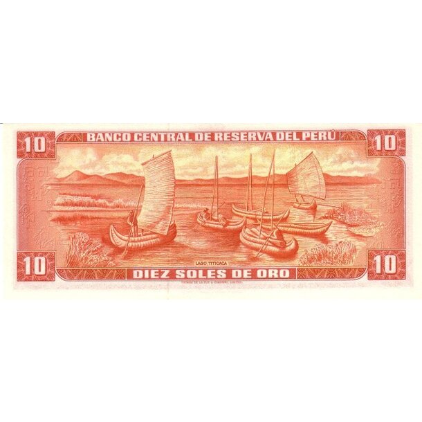 10 soles de oro 1975 peru - Bankovka Peru 10 Soles de Oro 1975 - 106-2