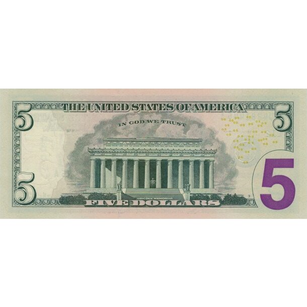 5 dollars 2021 usa - Bankovka USA 5 Dollars 2021 L - 551-2