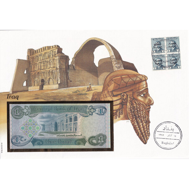 Banknote obálka irak 1979 - Banknote obálka Irak 1979-1