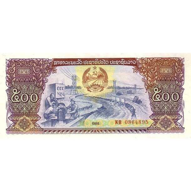 500 kip 1988 laos - Bankovka Laos 500 Kip 1988 - 31-1
