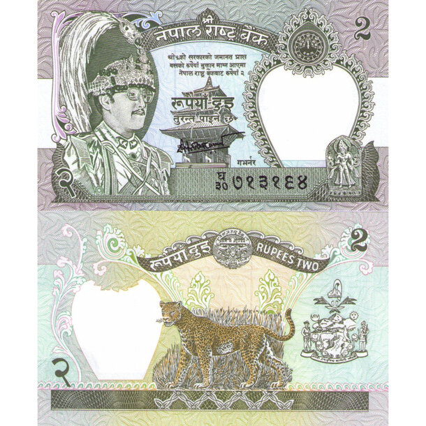 2 rupees 2000 nepál - Bankovka Nepál 2 Rupees 2000 - 29b