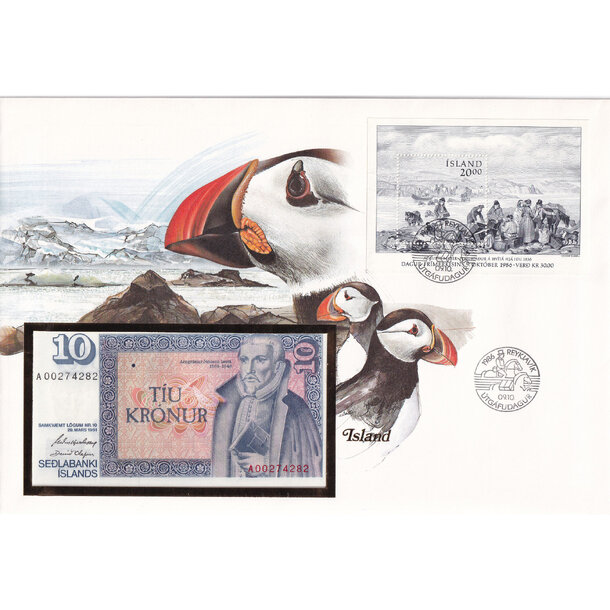 Banknote obálka island 1961 - Banknote obálka Island 1961-1