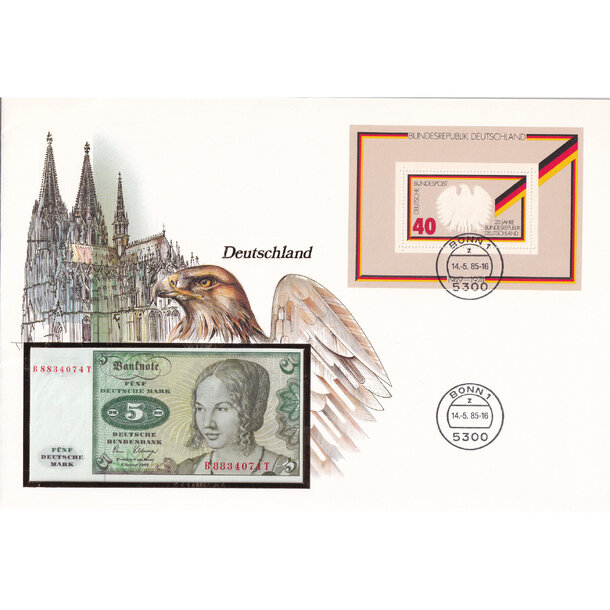 Banknote obálka nemecko 1980 - Banknote obálka Nemecko 1980-1