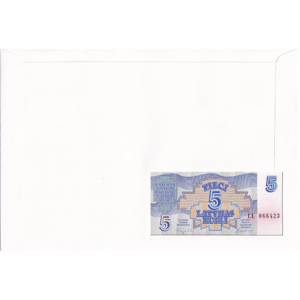 Banknote obálka lotyšsko 1992 - Banknote obálka Lotyšsko 1992-2