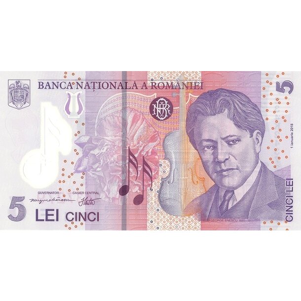 5 lei 2018/2025 rumunsko - Bankovka Rumunsko 5 Lei 2018-25 - 118-1