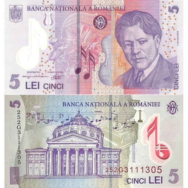 5 lei 2018/2025 rumunsko - Bankovka Rumunsko 5 Lei 2018-25 - 118