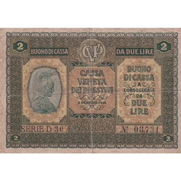 2 lire 1918 taliansko - Taliansko 2 Lire 1918-M5-1