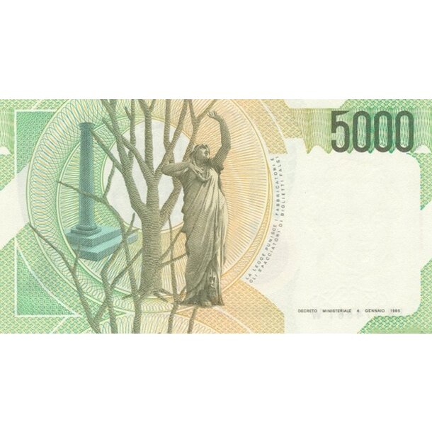 5000 lire 1985 taliansko - Bankovka Taliansko 5000 Lire 1985 - 111b-2