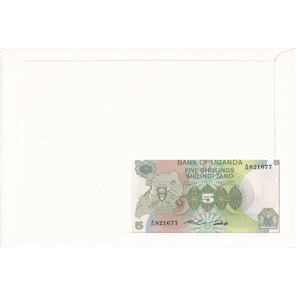 Banknote obálka uganda 1982 - Banknote obálka Uganda 1982-2