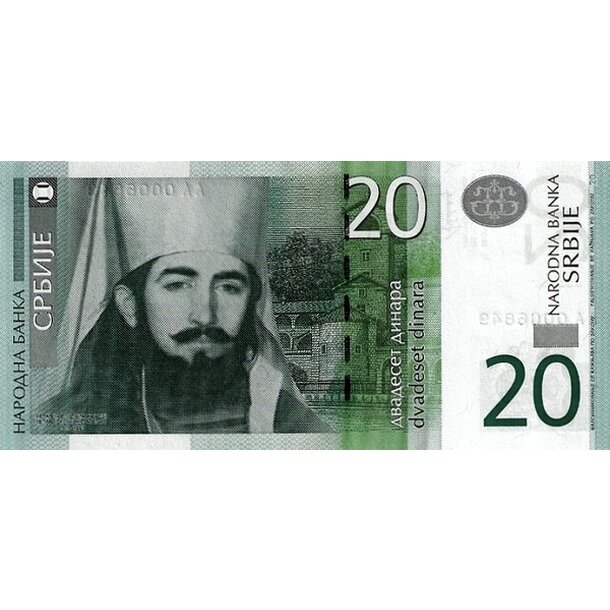 20 dinara 2013 srbsko - Bankovka Srbsko 20 Dinara 2013 - 55b-1