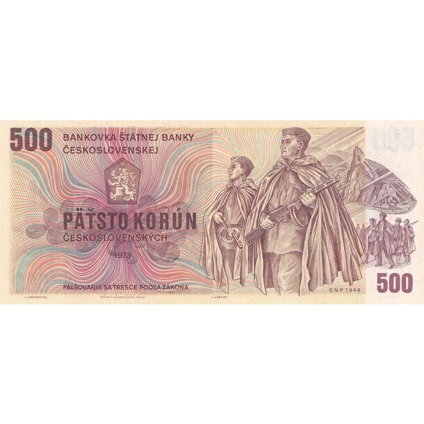 500 korún 1973 československo - séria u - 500-kcs-1973-U-UNC-1