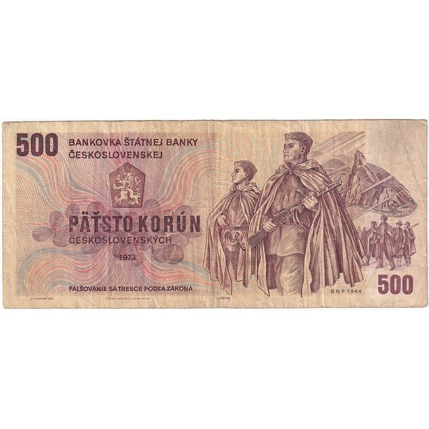 500 korún 1973 československo - séria u - 500-kcs-1973-u-2-6