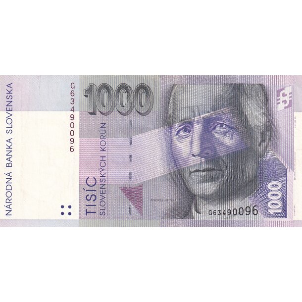 1000 koruna 1997 slovenská republika - séria g - Bankovka SR 1000 Korún 1997 VF séria G - 24c-1