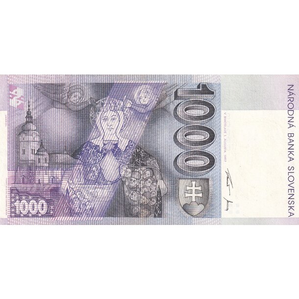 1000 koruna 1997 slovenská republika - séria g - Bankovka SR 1000 Korún 1997 VF séria G - 24c-2