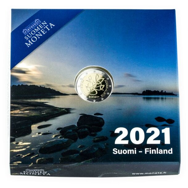 2 euro fínsko 2021 - žurnalistika - proof - finsko-2021-2-euro-zurnalistika-proof-2