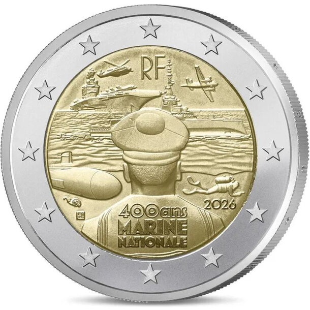 2 euro francúzsko 2026 - francúzske námorníctvo - 2 euro Francúzsko 2026 - Francúzske námorníctvo