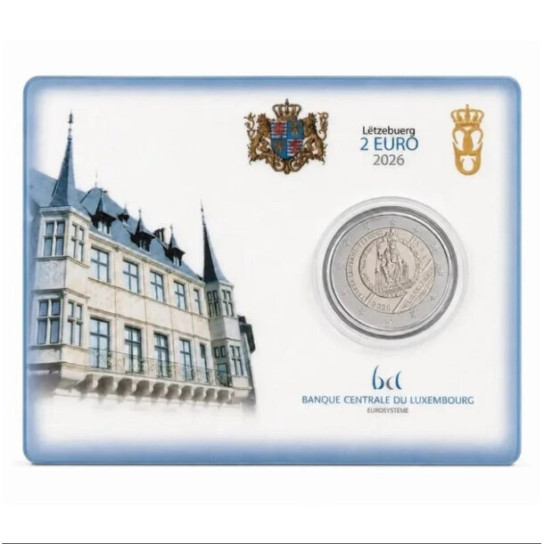 2 euro luxembursko 2026 - cena karola veľkého - coincard - 2 euro Luxembursko 2026 -  Cena Karola Veľkého - coincard