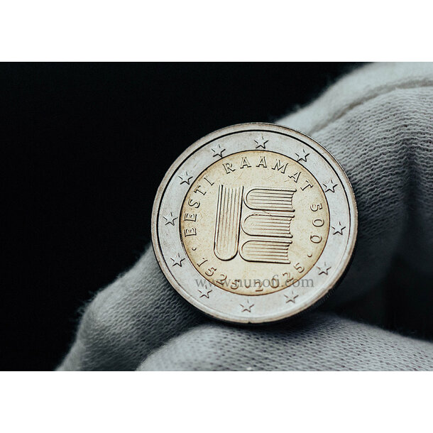 2 euro estónsko 2025 - prvý tlačený text - 2 EURO Estónsko 2025 - Prvý tlačený text 2 vodotlač 
