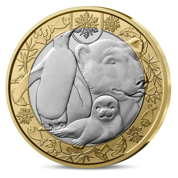 5 euro francúzsko 2026 - polárne zvieratá - PM 5 Euro Francúzsko 2026 - Polárne zvieratá1