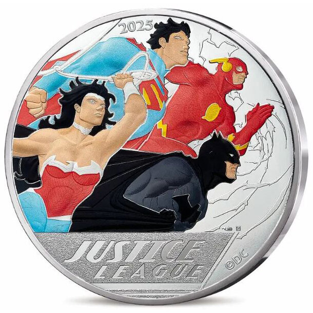 100 euro francúzsko 2025 - justice league - 100 € Francúzsko 2025 - Justice League-1