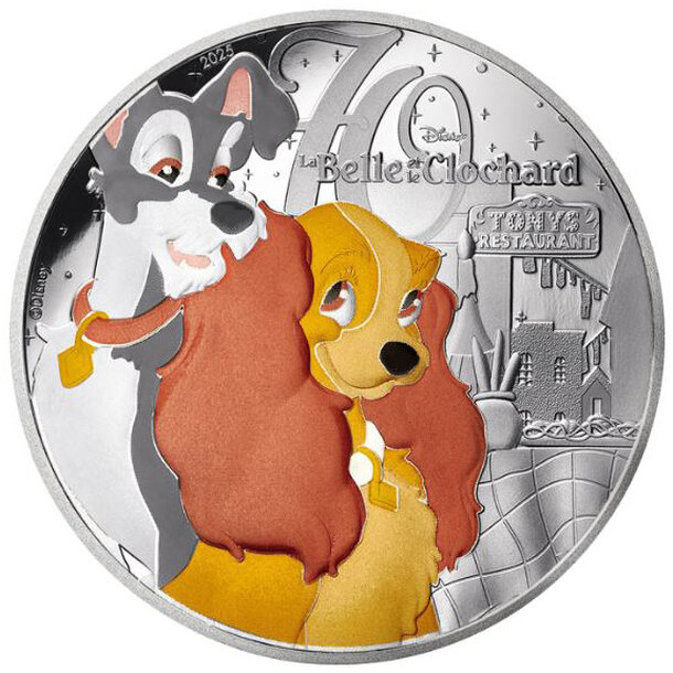 10 euro francúzsko 2025 - lady and the tramp - 10 € Francúzsko 2025 - Lady and the Tramp-1