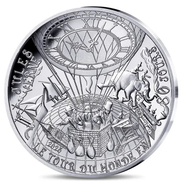 10 euro francúzsko 2025 - okolo sveta za 80 dní - proof - 10-euro-2025-okolo-sveta-1