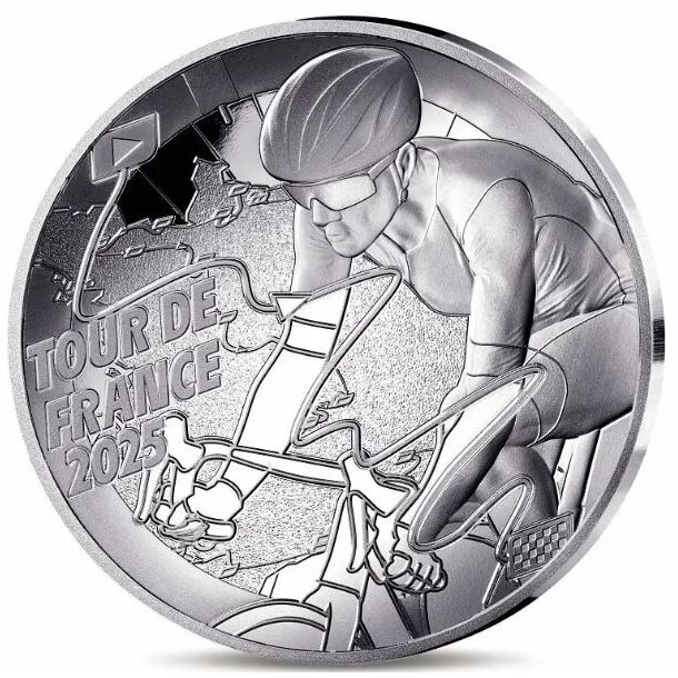 10 euro francúzsko 2025 - tour de france - proof - 10-euro-2025-tour-1