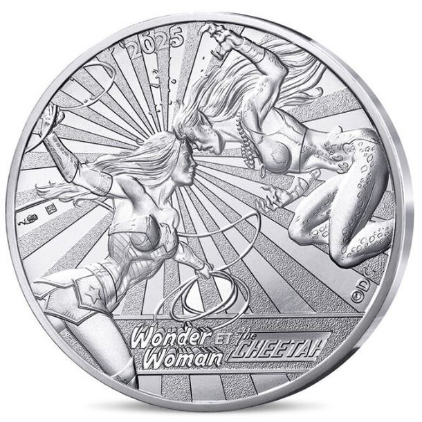 10 euro francúzsko 2025 - wonder woman a cheetah - blister - 10-euro-2025-cheetah-1
