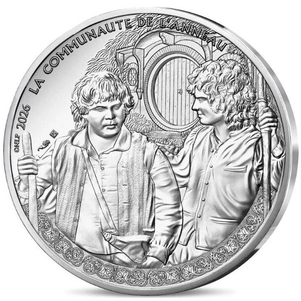 10 euro francúzsko 2026 - frodo a sam - blister - 10 euro Francúzsko 2026 - LOTR Frodo -1