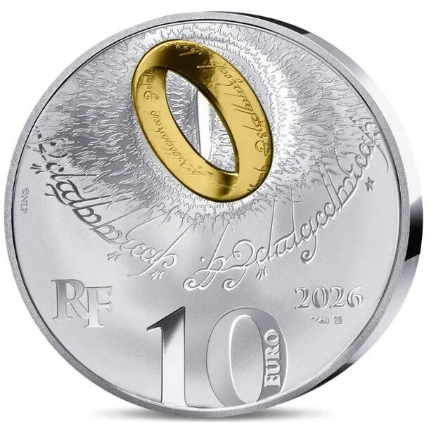 10 euro francúzsko 2026 - spoločenstvo prsteňa - proof - 10 euro Francúzsko 2026 - spolocenstvo prstena -2