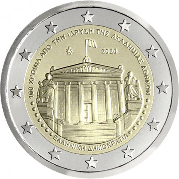 2 euro grécko 2026 - aténska akadémia - 2 euro Grécko 2026 - Aténska akadémia
