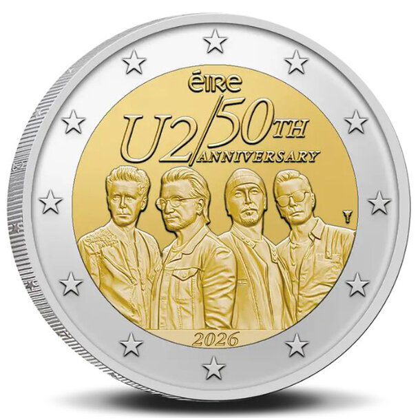 2 euro írsko 2026 - u2 - 2 euro Írsko 2026 - U2-4