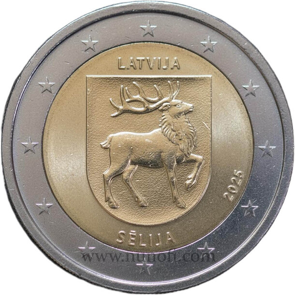 2 euro lotyšsko 2025 - selija - 2 EURO Lotyšsko 2025 - Selija vodotlač 01