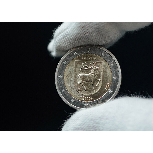 2 euro lotyšsko 2025 - selija - 2 EURO Lotyšsko 2025 vodotlač- Selija