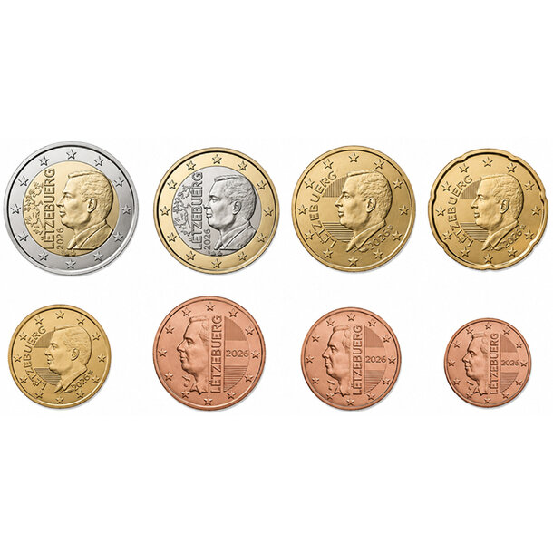 Sada obehových euro mincí luxembursko 2026 - luxemburg sada