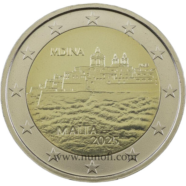 2 euro malta 2025 - mdina - 2 EURO Malta 2025 - Mdina (2) kopie