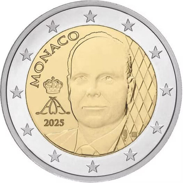 2 euro - obehová minca monako 2025 - 2e2025mo