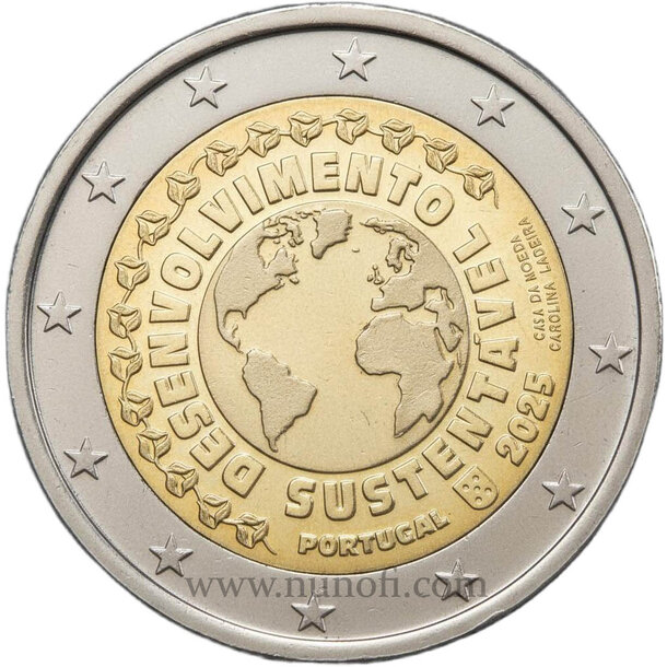 2 euro portugalsko 2025 - udržateľný rozvoj - 2 EURO Portugalsko 2025 - Udržateľný rozvoj vodotlač 