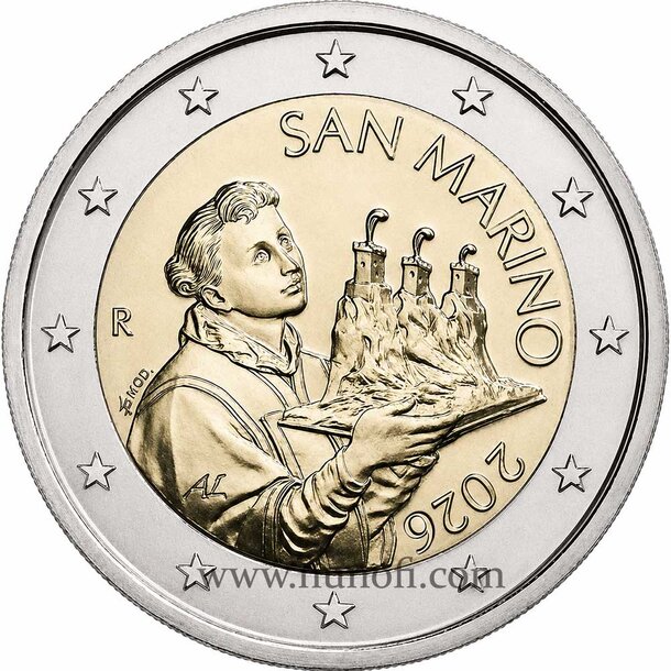 2 euro - obehová minca san maríno 2026 - san-marino-2026-2-euro- OK 01